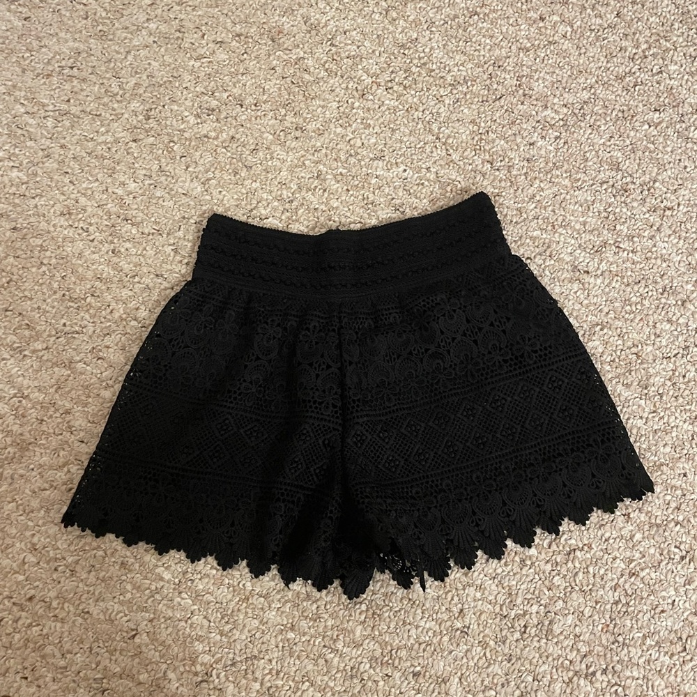 Black patterned shorts